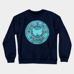 Angel Wings Blue Mandala Crewneck Sweatshirt